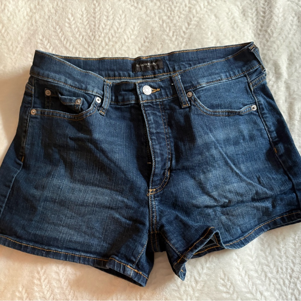 Banana Republic Dark Blue Denim Shorts - Picture 2 of 5